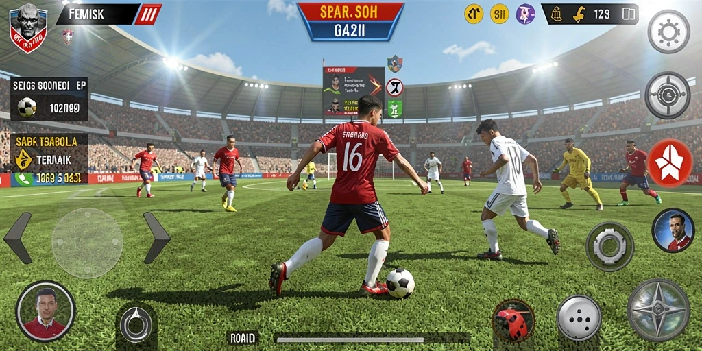 Tampilan gameplay yang mendebarkan di 8II dengan aksi penuh di lapangan.