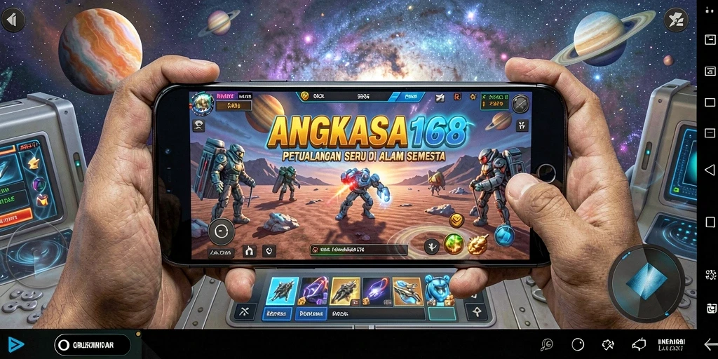 Screenshot gameplay ANGKASA168 menampilkan aksi seru di luar angkasa.