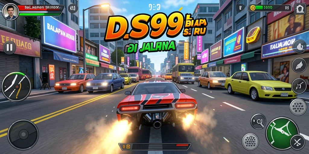Tampilan menarik dari gameplay balap yang seru.