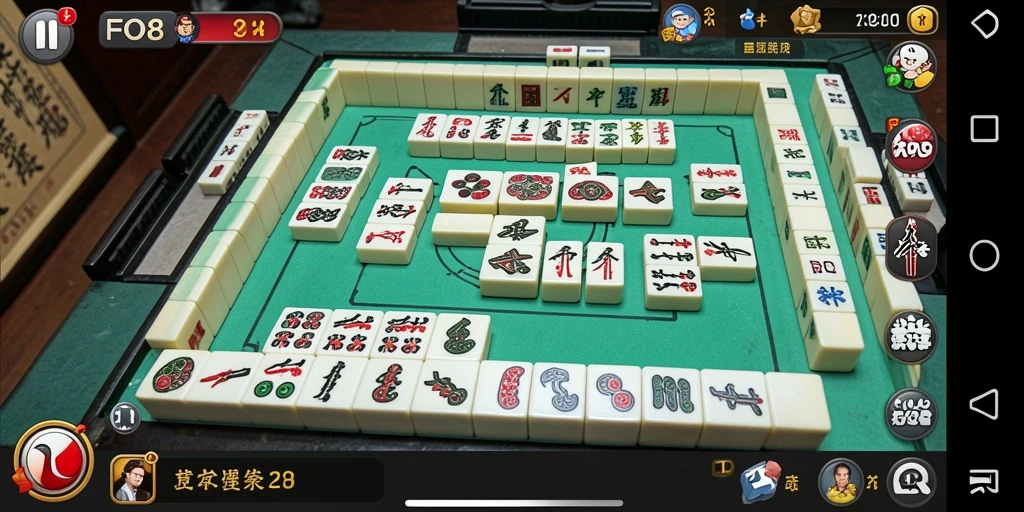 Tampilan gameplay FO8 yang menampilkan suasana permainan Mahjong yang menarik.