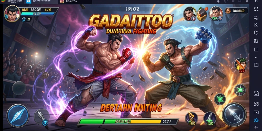 Screenshot gameplay GADAITOTO yang menunjukkan aksi pertarungan mendebarkan.