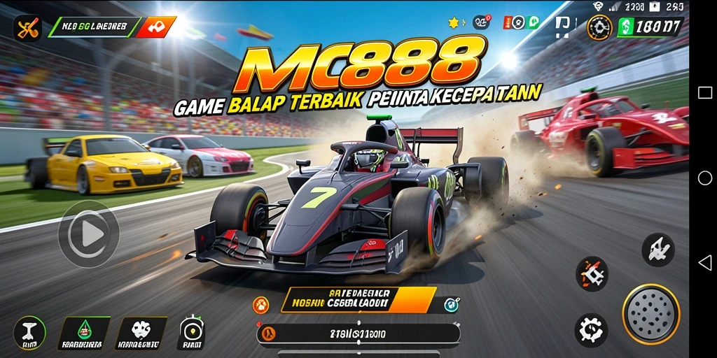 Tampilan menarik dari gameplay balap yang mendebarkan di MC888.