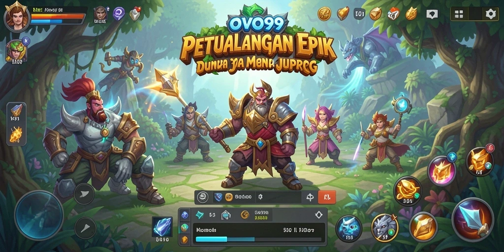 Tampilan gameplay OVO99 yang menakjubkan dengan grafik RPG yang mempesona.