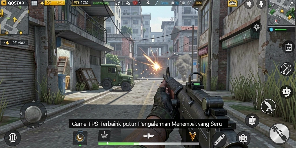 Tampilan gameplay seru QQSTAR dengan pertempuran intens di arena.