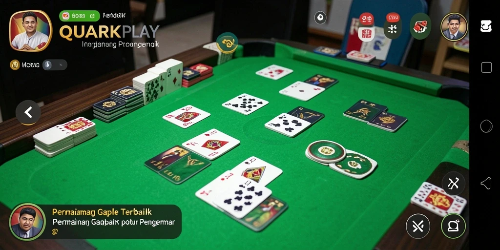 Tampilan gameplay Gaple QUARKPLAY dengan fitur interaktif yang menarik.