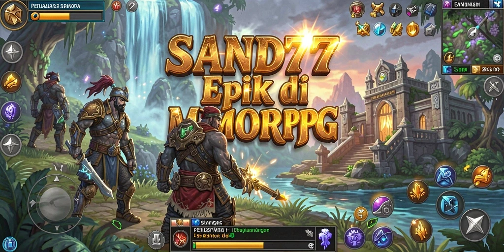 Tampilan gameplay SAND77 yang menawan dan penuh aksi di dunia MMORPG.