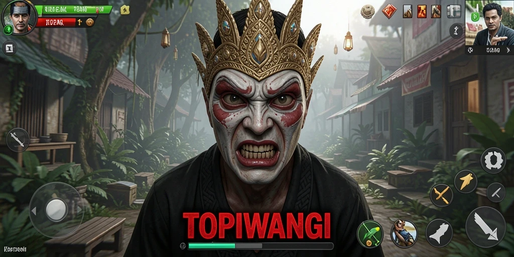 Screenshot menampilkan aksi mendebarkan dalam gameplay HORROR TOPIWANGI.